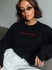 100% Cotton T-shirt Spring and Autumn Lazy Style Casual Letter Print Chic American Top