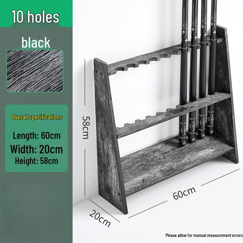 Solid Wood 10-Hole Billiard Cue Rack