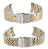 22mm Gold-Schwarz Edelstahl Uhrenarmband für Casio MDV-106 MDV-107 2784 Armband Gebogenes Metall-Armband Faltverschluss Armband