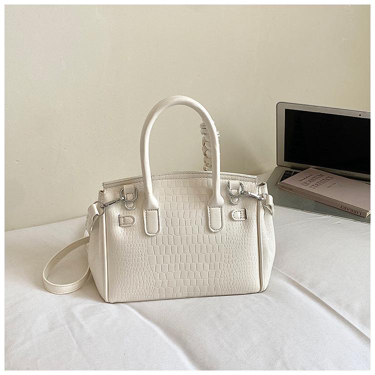 2026 Summer Crocodile Pattern Retro Platinum Bag: Women's Single Shoulder and Crossbody Handbag