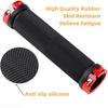 Bicycle Rubber Grips Alloy Lock Non-Slip Rubber Bicycle Handlebar Grips Double Aluminum Lock On Locking Bicycle Handlebar Grips