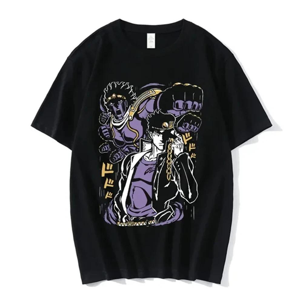 Anime Jojo-Bizarre Adventure Tshirt Men Jotaro Star Platinum Manga Graphic T-shirts Men Women Fashion Short Sleeve Casual