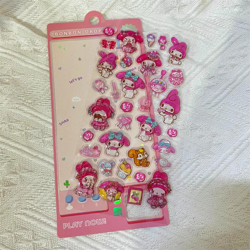 High-value Cartoon Kuromi 3-Year-Old Solid 3D Decorative Stickers Children's Festival Gift