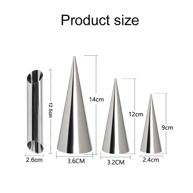 6~24pcs Croissant Maker Stainless Steel Cone / Inclined Tube Mold Household Kitchen Baking Tools DIY Dessert Cookies TMZ