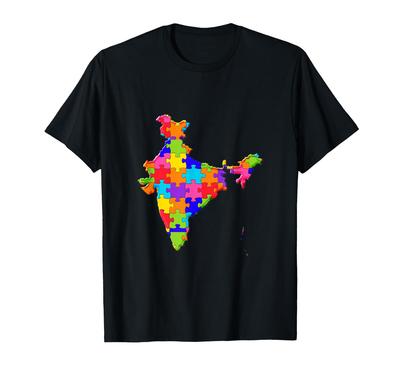 Map of India Jigsaw Puzzle Autism Puzzle T-Shirt