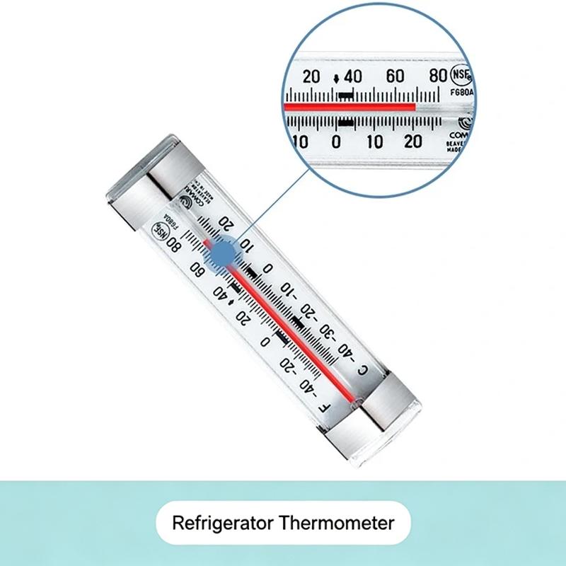Gefrierschrank Kühlschrank Thermometer Lebensmittelecht Edelstahl Quecksilberfrei mit Clip zum Aufhängen für Küche Restaurant Gebrauch