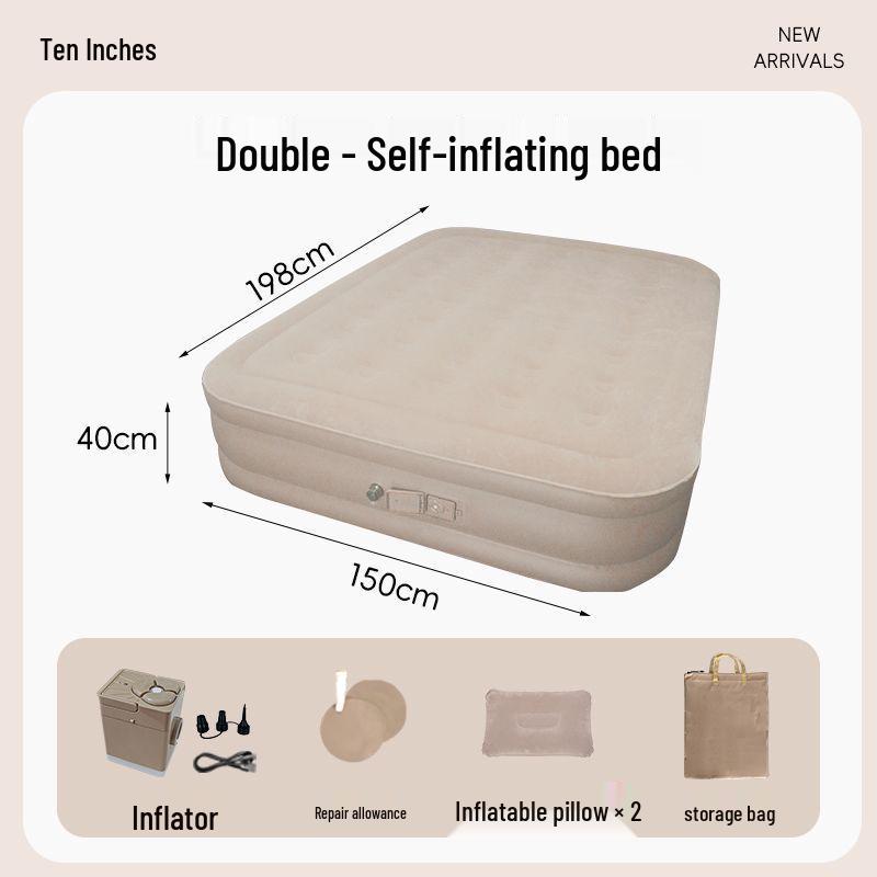 Dual-Use Self-Inflating Air Mattress for Home & Outdoor Camping