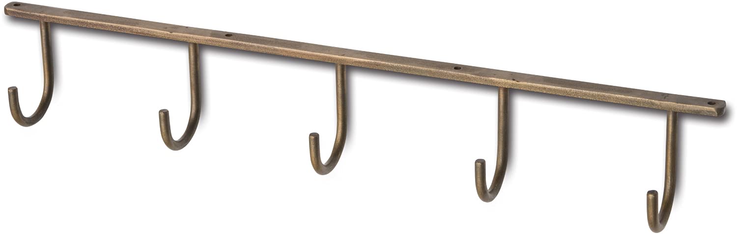 

Posh Living Iron Hanging Hook, 5-Row, Antique Gold, 63146