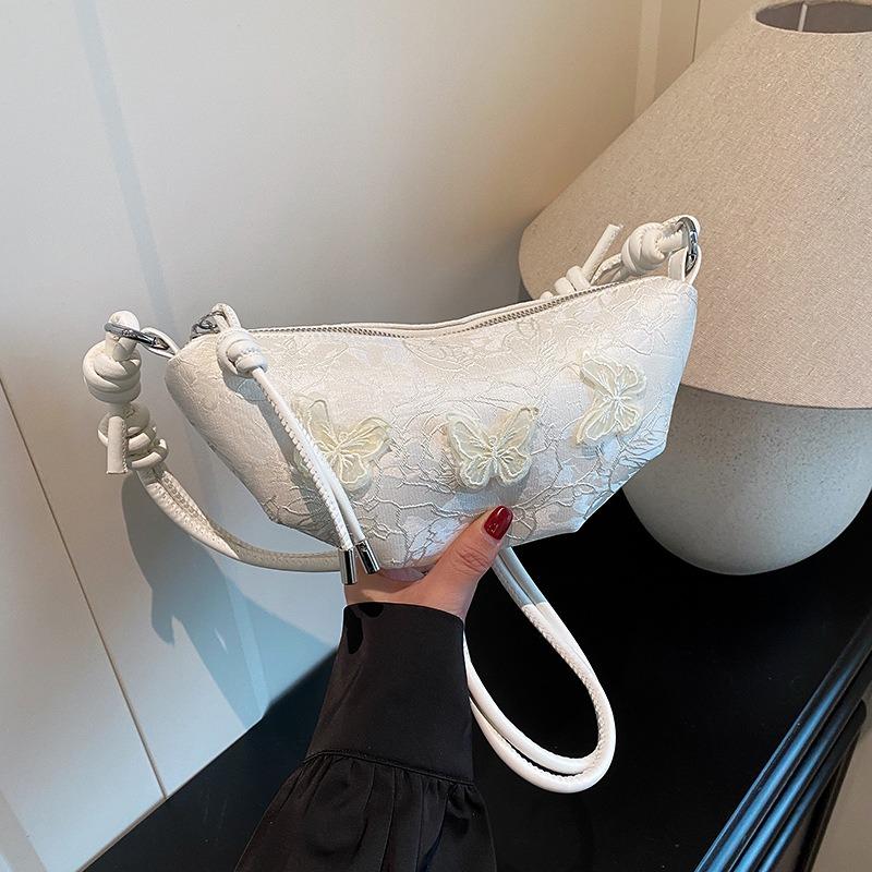 

Hand Carry Underarm Bag Women s Summer Embroidery Niche One Shoulder Crossbody Women s Bag білий