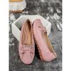 Stitching Bow Solid Color Women's Flat Loafers