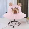 Children'S Sun Protection Hat Summer Cute Bear Ears Bucket Hat Breathable Boys And Girls Basin Hat Cartoon Sun Protection