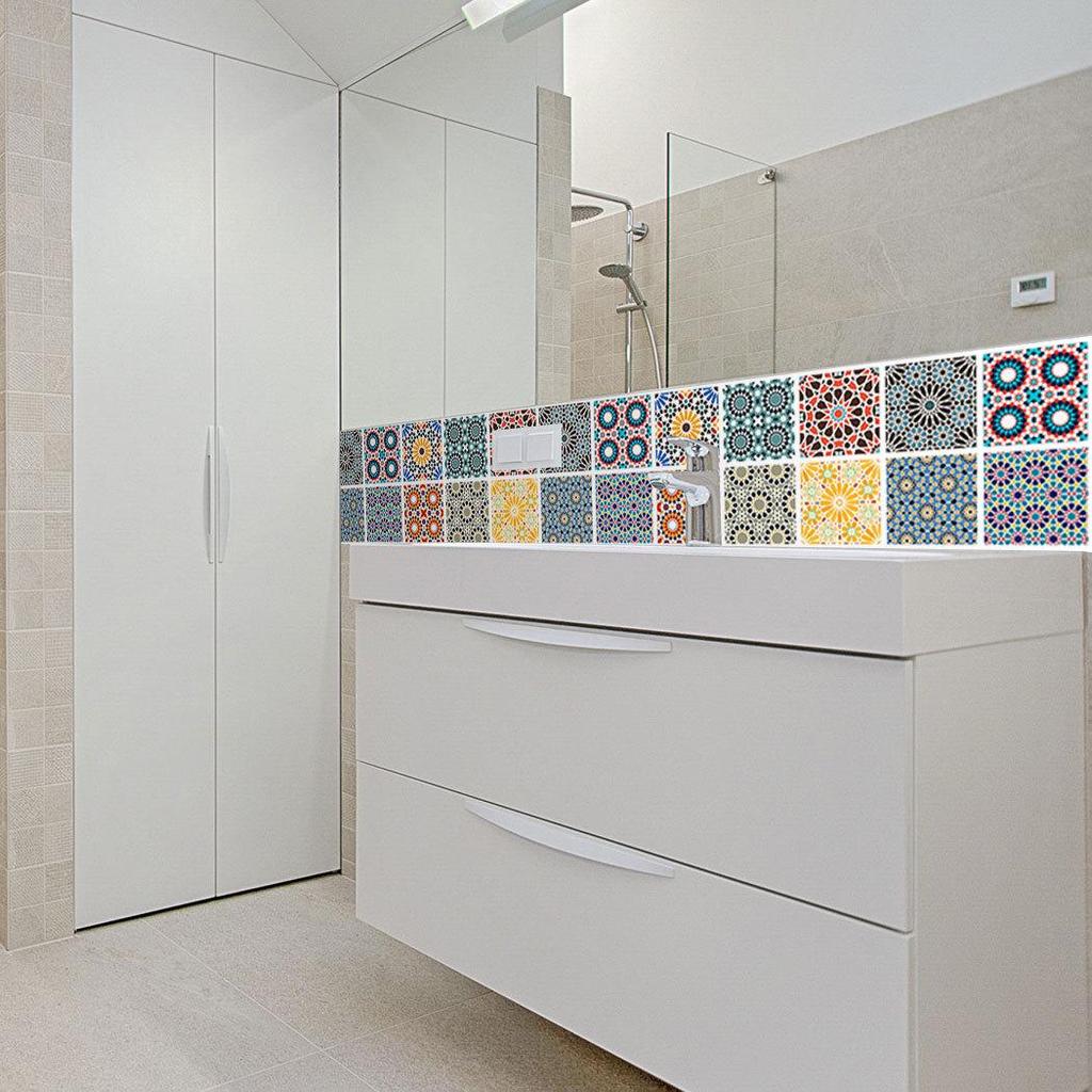 Traditional Islamic Design Crystal Tile Sticker for Kitchen & Bathroom, Anti-Stain, SJ004