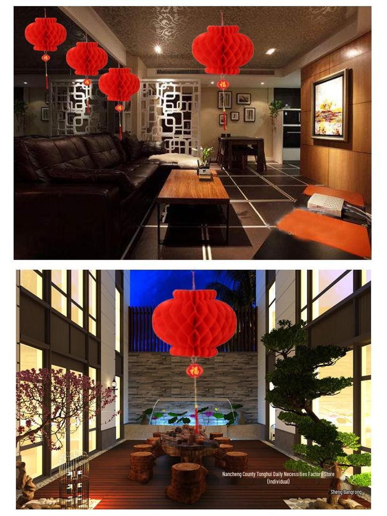 Red Lantern Ornaments for Weddings, New Year, Indoor Decor & Mall Displays