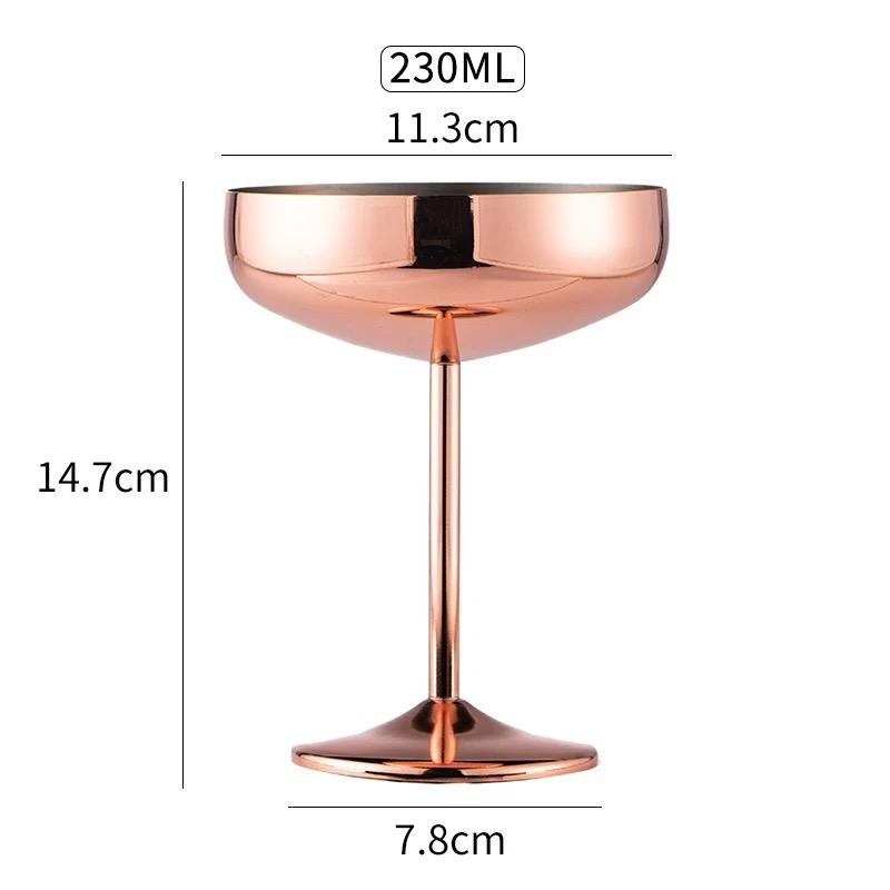 304 Stainless Steel Stemmed Cocktail & Wine Glass – Martini, Champagne, Bar Cup