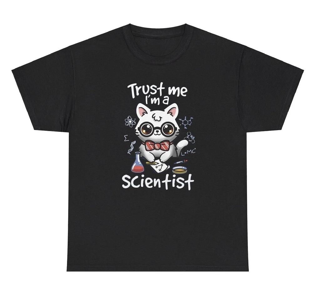 Trust Me Im A Scientist Cat Graphic T Shirt Silly Ironic Gen Z Weird Tee S