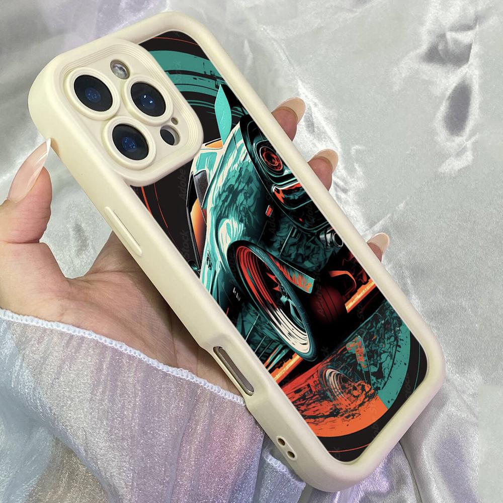 JT459 Retro Art Style of the Beautiful Car for iPhone 17 16 15 14 13 Pro Max Samsung S26 S25 Ultra A17 A07 A56 A16 Xiaomi 15T Redmi 15c 14C Soft Case