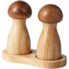 ABOOFAN 2 Stück Pilz Salz- und Pfeffermühle Set mit Basis Holz Pfeffermühle Manuell für Küche