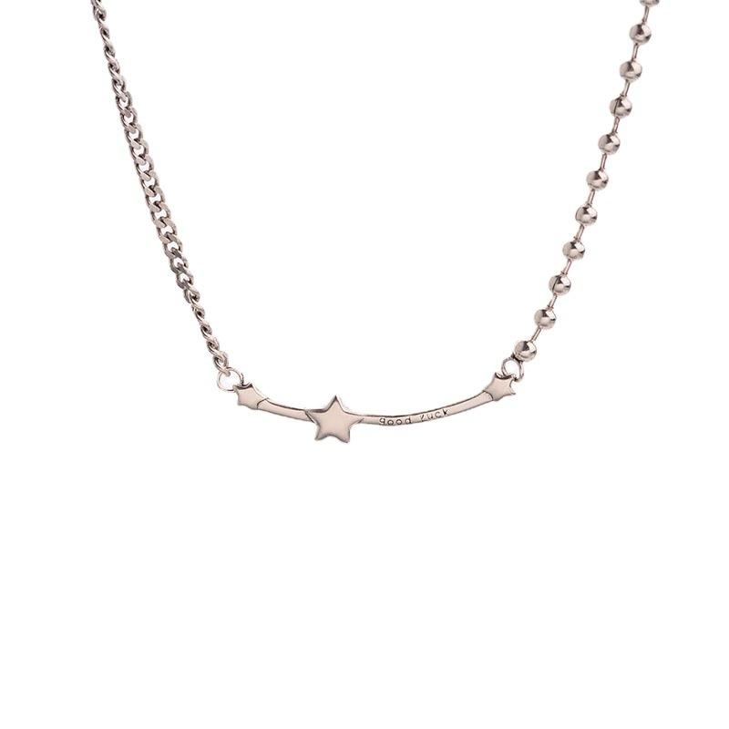 Wind Splicing Chain, Star Necklace, Women'S Light Luxury Stacking, Wearing Pentagram Pendant, Collarbone Chain, Round Brand Sweater Chain