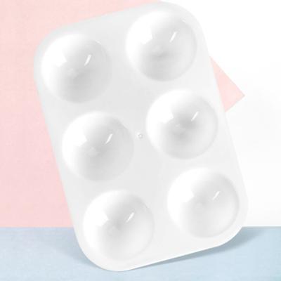 10Pcs White Plastic Paint Tray Palettes 6 Holes Thickened Art Classes DIY Crafts Watercolor Palette Color Mixing Art Painting Tray