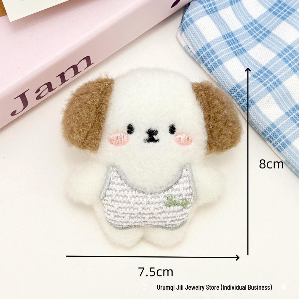 Cartoon Plush Bone Dog Keychain & Cute Vest Puppy Pendant Accessory