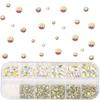 Nail Art Strass Kristall Charms Glas Edelstein Rosa Blau Flatback Gemischte Größe Nagel Charms Für DIY Nagel Dekoration