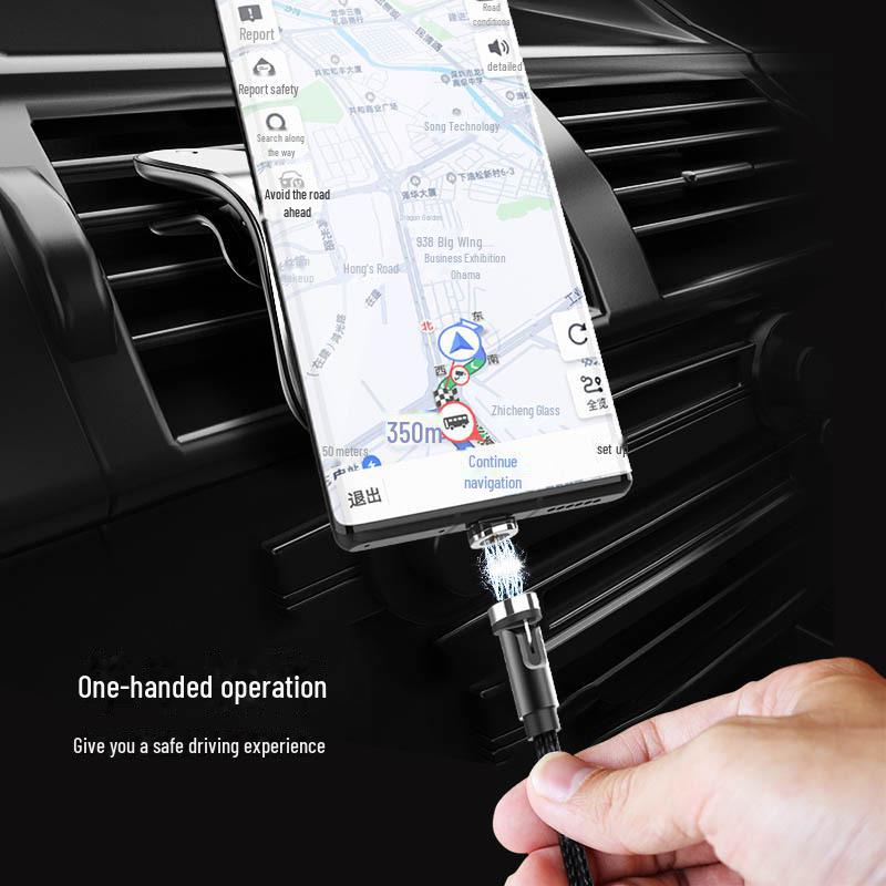 Three-in-One 540° Rotating Magnetic Type-C Fast Charging Cable with Elbow Design