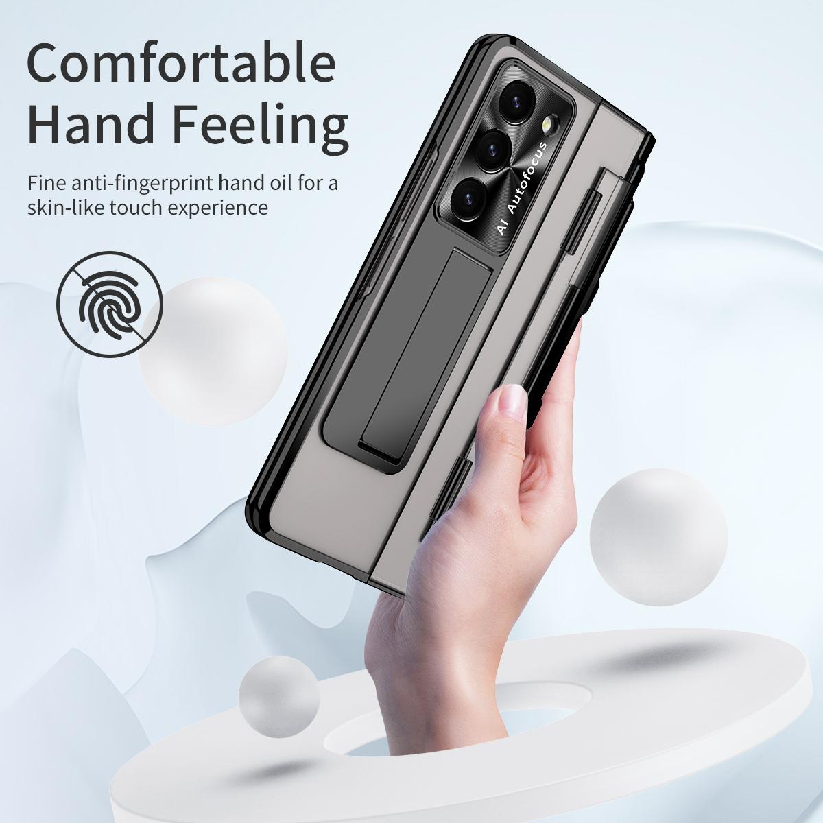 

For Samsung Galaxy Z Fold6 5G Case Kickstand Hard PC Phone Cover Transparent