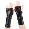 1 Pair Glossy Finish Fingerless Gloves Thin Half Finger Gloves  Punk Style Dress Up