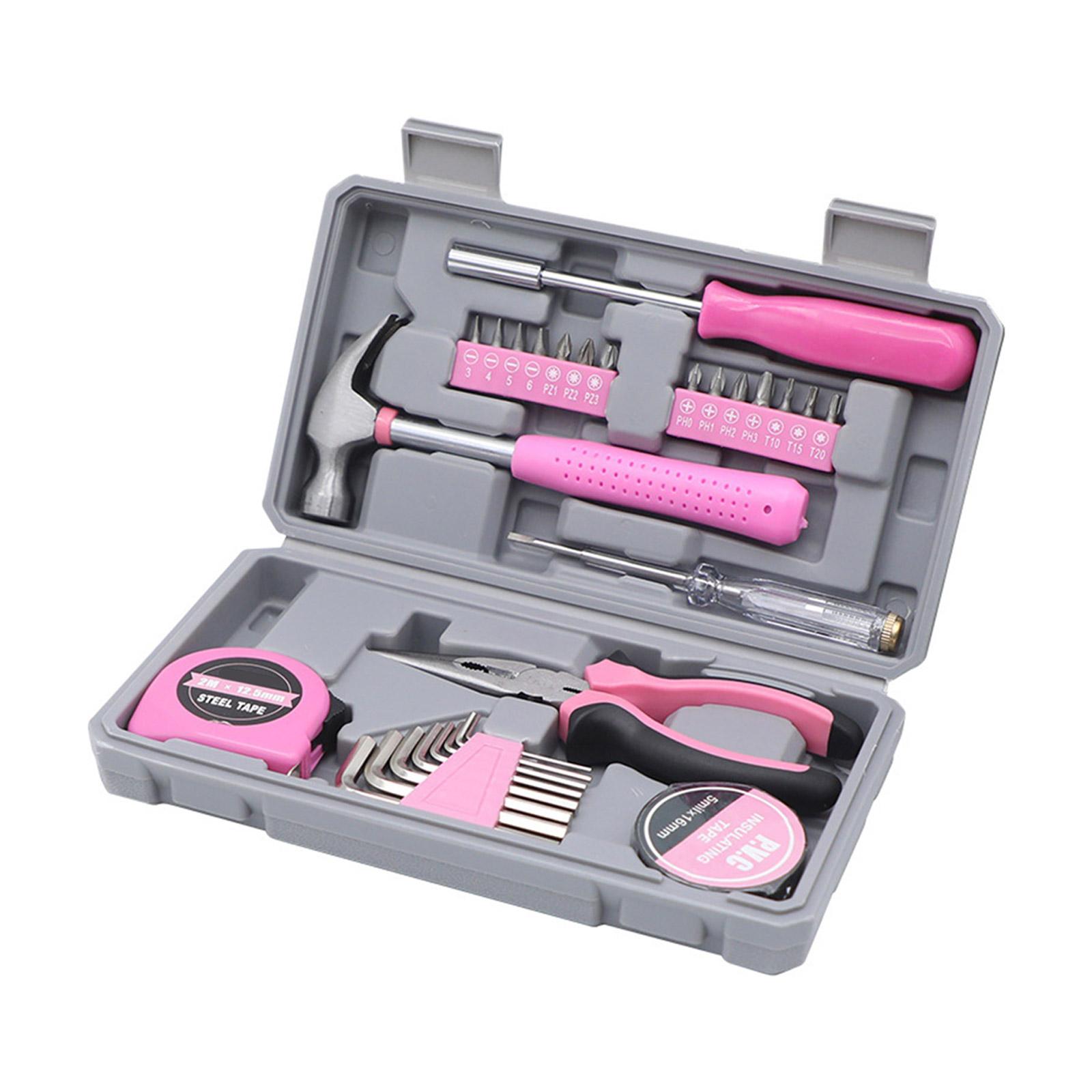 

Portable Tool Box With 29 Essential Metal Tool Including Pliers Screwdriver Hammer Hex Key For Maintenance 1