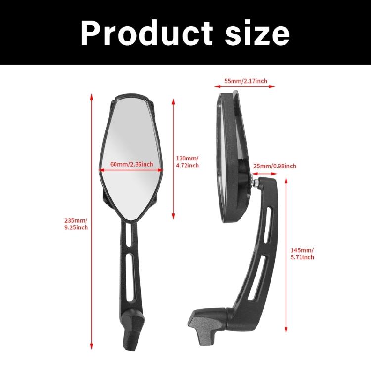 Modern Motorcycle Accessory Mirror Shatter Resistant Glass ABS Housing Easy Angle Adjustment Suitable for Scooters Bikes