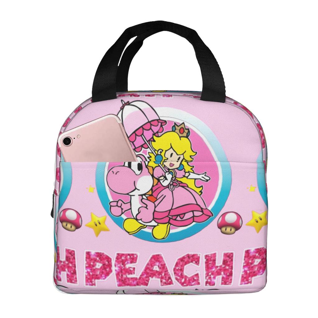 Custom M-Marioed Insulated Lunch Tote Bag for Women Men Cartoon Portable Thermal Cooler Food Lunch Box Outdoor Camping Travel