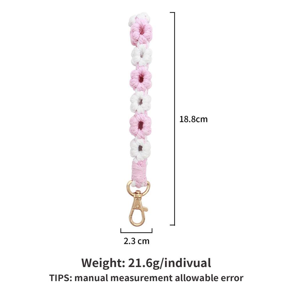 Boho Daisy Chrysanthemum gewebtes Armband Schlüsselanhänger