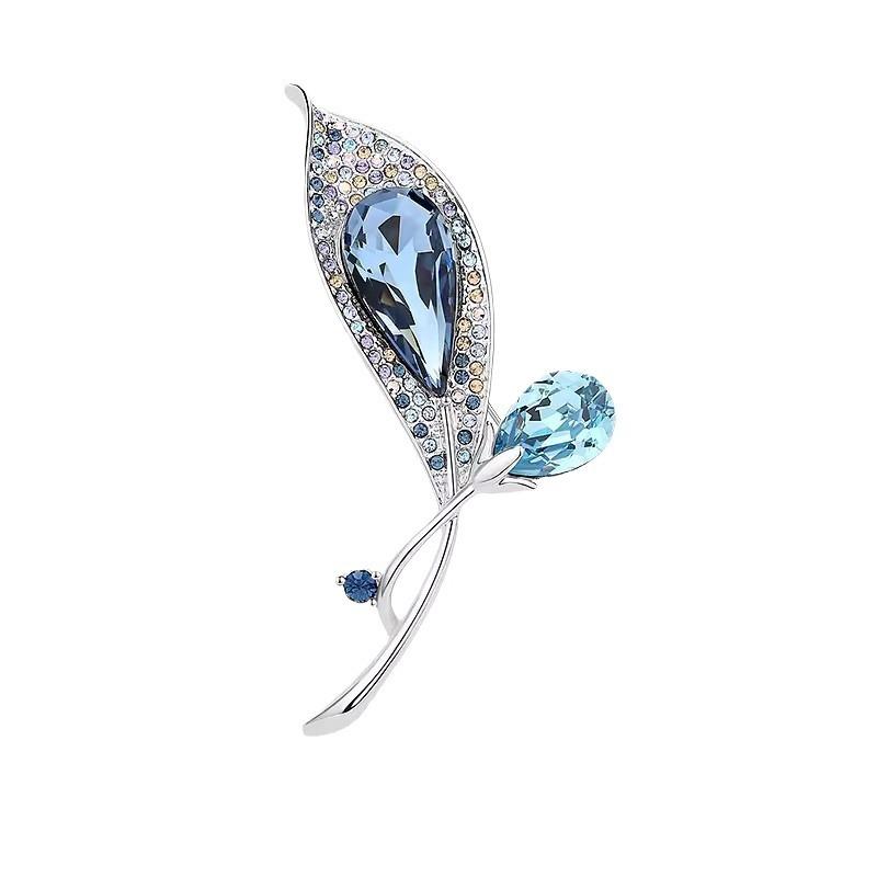 Elegant Rosemary Brooch, High-end Women's Exquisite Crystal Brooch, Luxurious and Niche Design Sense Brooch