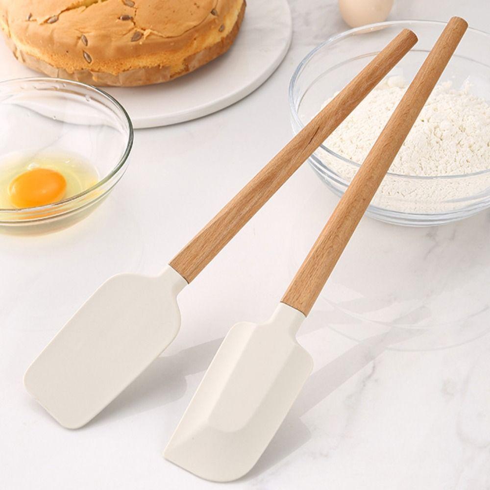 Silicone Baking Scraper Long Handle Pastry Blenders Cake Mixer Cream Spatula  Kitchen