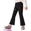 ASK JUNIOR [High Elasticity] Children's Pants Spring 2026 Toddler Slim-Fit Flared Trousers for Girls with Shiny Ruffle Trim Long Pants