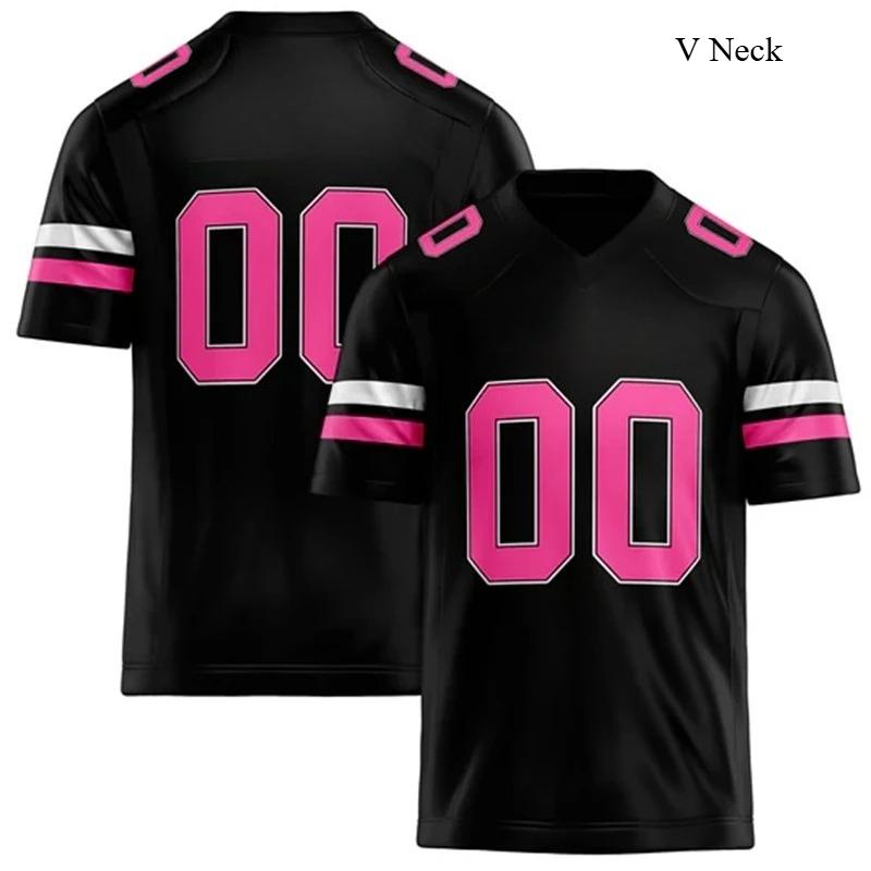 

Rugby T-shirt Personalized V Neck Black Mens Sports T Shirt Loose Quick Dry Team Uniforms S