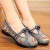 Vintage Traditional Style Women Soft Loafers Spring Autumn Slip on Cotton Fabric Flats Comfort Chinese Embroidered Shoes