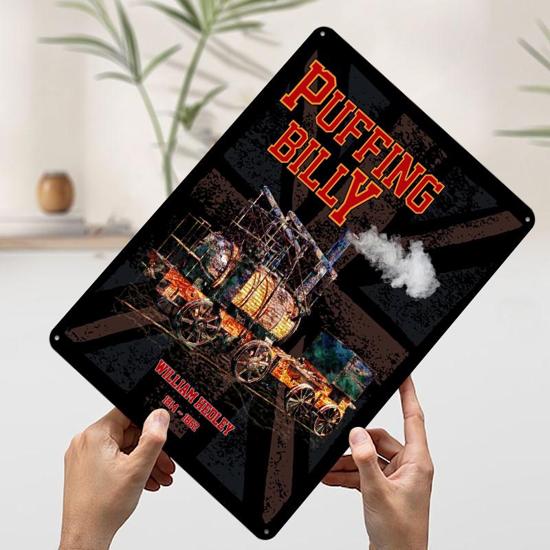 

Puffing Billy Steam Train English Metal Poster Customized Wall Art Retro Vintage Tinplate Signs for Apartment Decoration Room 20x30cm（7.8x11.8inch）
