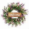 Lavender Flower Wreath Indoor Outdoor Artificial Lifelike Appearance for Fireplace Mantel