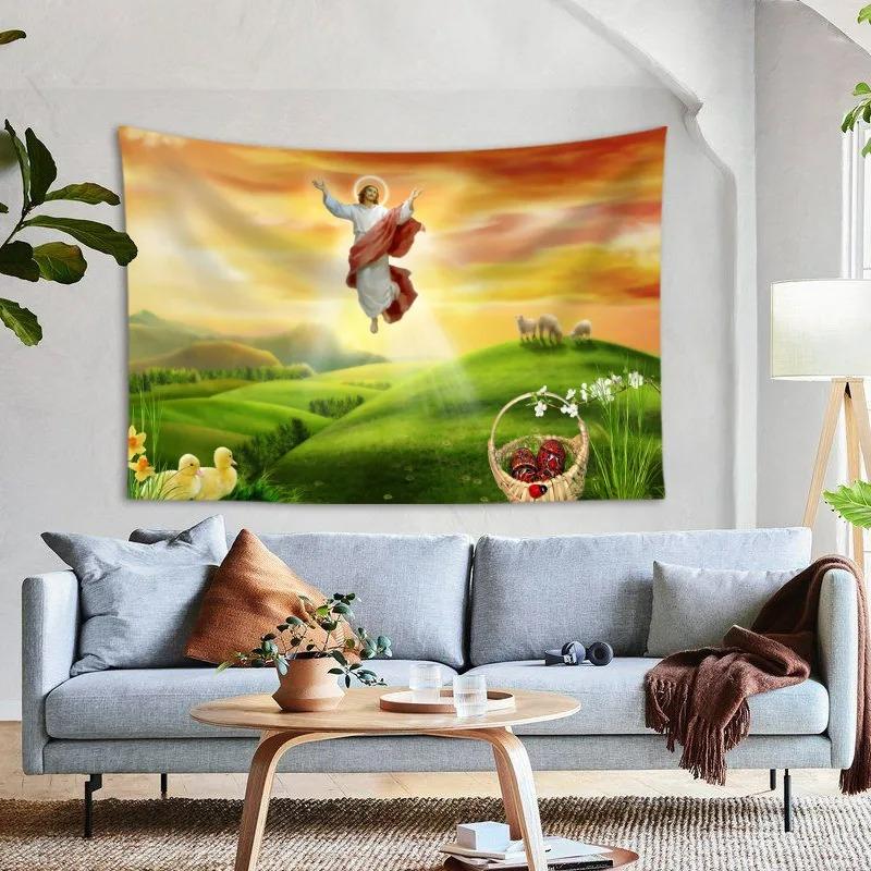 Resurrection Cross Pattern Decoration Bedroom Living Room Tapestry Home Wall Decoration Tapestry