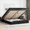 VidaXL Ottoman Bed Frame with Mattress Black 180x200 Cm Faux Leather, Bed Frame, Upholstered Bed Frame, Bed Frame 3311051