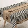 1 pièce Tissu à carreaux noirs style campagnard rétro Étoile de campagne, Nappe décorative, YZB