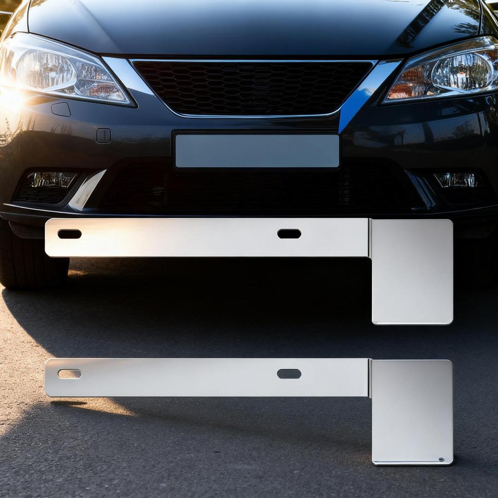 License Plate Bracket 2 Pieces Stainless Steel Car Accessories Safety Check Sticker License Plate Bracket For Car Truck Vehicle