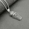 Fashion Hip-Hop 316L Stainless Steel Frame Men Necklace Silver Color Pendant Steel Necklace Men Basketball Sports Jewelry