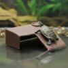 2 Pieces Turtle Basking Dock Easy Climbing Ceramic Turtle Ramp Amphibian Hide Cave Safe and Long-Lasting Pet Habitat Non