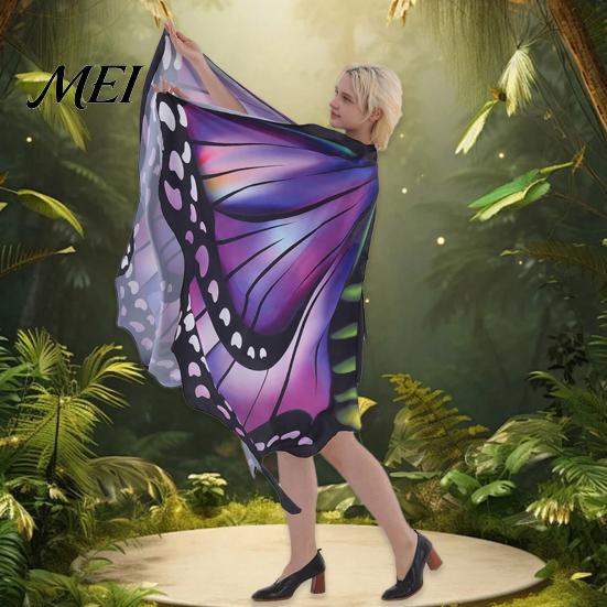 Unique Comic Exhibition Outfit Halloween Butterfly Wings Costume for Women, Adults Colorful Wing Props Cape Fairy Music Festivals, Cosplay Party Soft