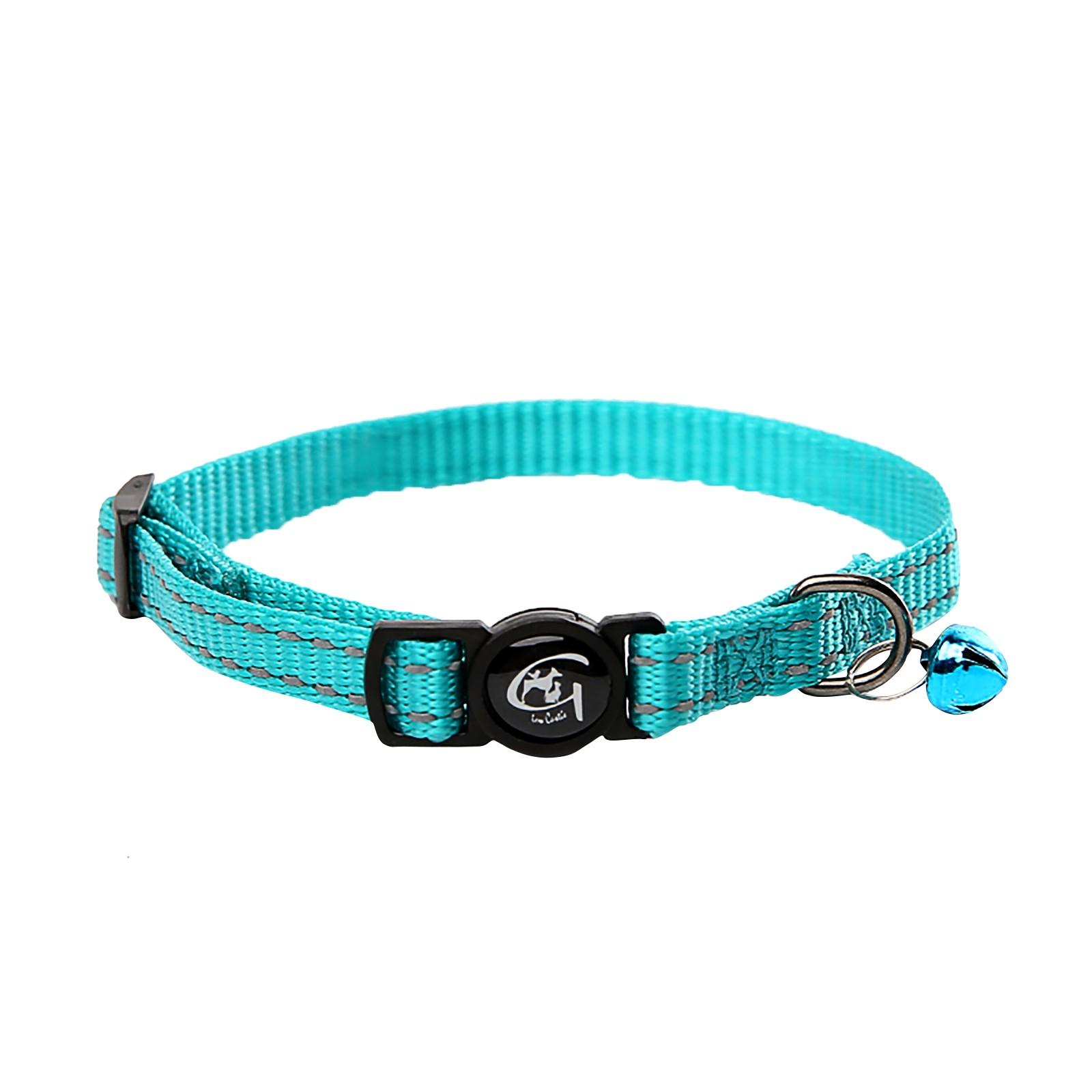 

Reflective Cat Collar With Bell Nylon Pet Neck Strap Collar Strip Puppy Neck Leash Rope Cloth One Size