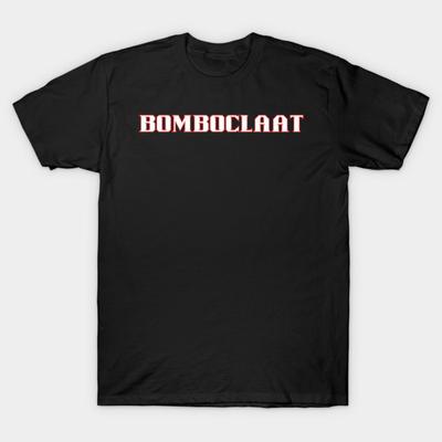 Asian Size Men Black Print T-shirt Bomboclaat No-Cut Print Cotton Tshirt