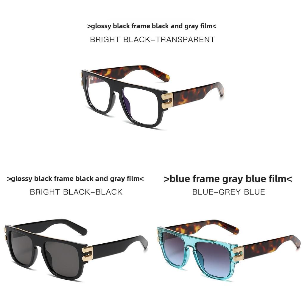 Men Square Frame Sunglasses With Uv400 Protection For Summer Fashion And Travel