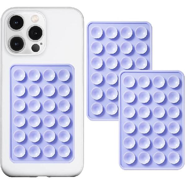 Anteel 2 Pack Silicone Suction Phone Case Adhesive Mount, Strong Grip Holder for Selfies and Videos, Hands-Free Sticky Phone Grip for iPhone and